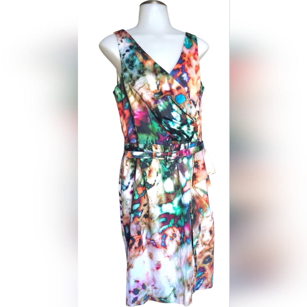 Rickie Freeman for Teri Jon Colorful Belted Dress - 12